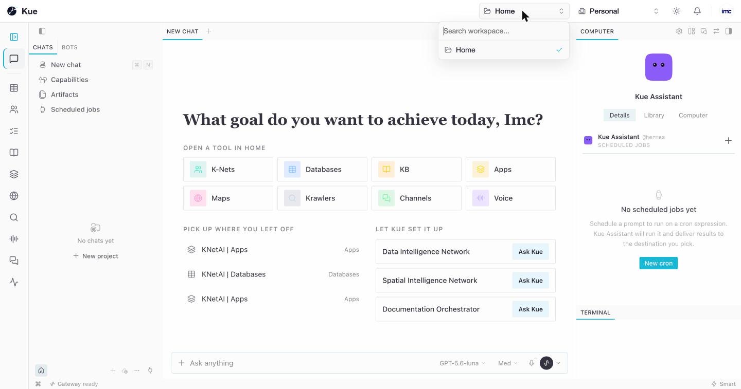 The workspace menu